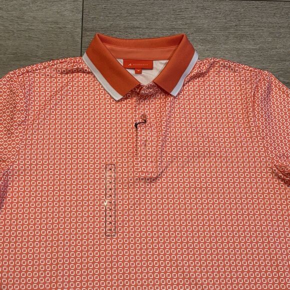 Redvanly Divine Golf Polo Shirt Coral Mens Medium New All Over Print Pattern - Picture 1 of 6